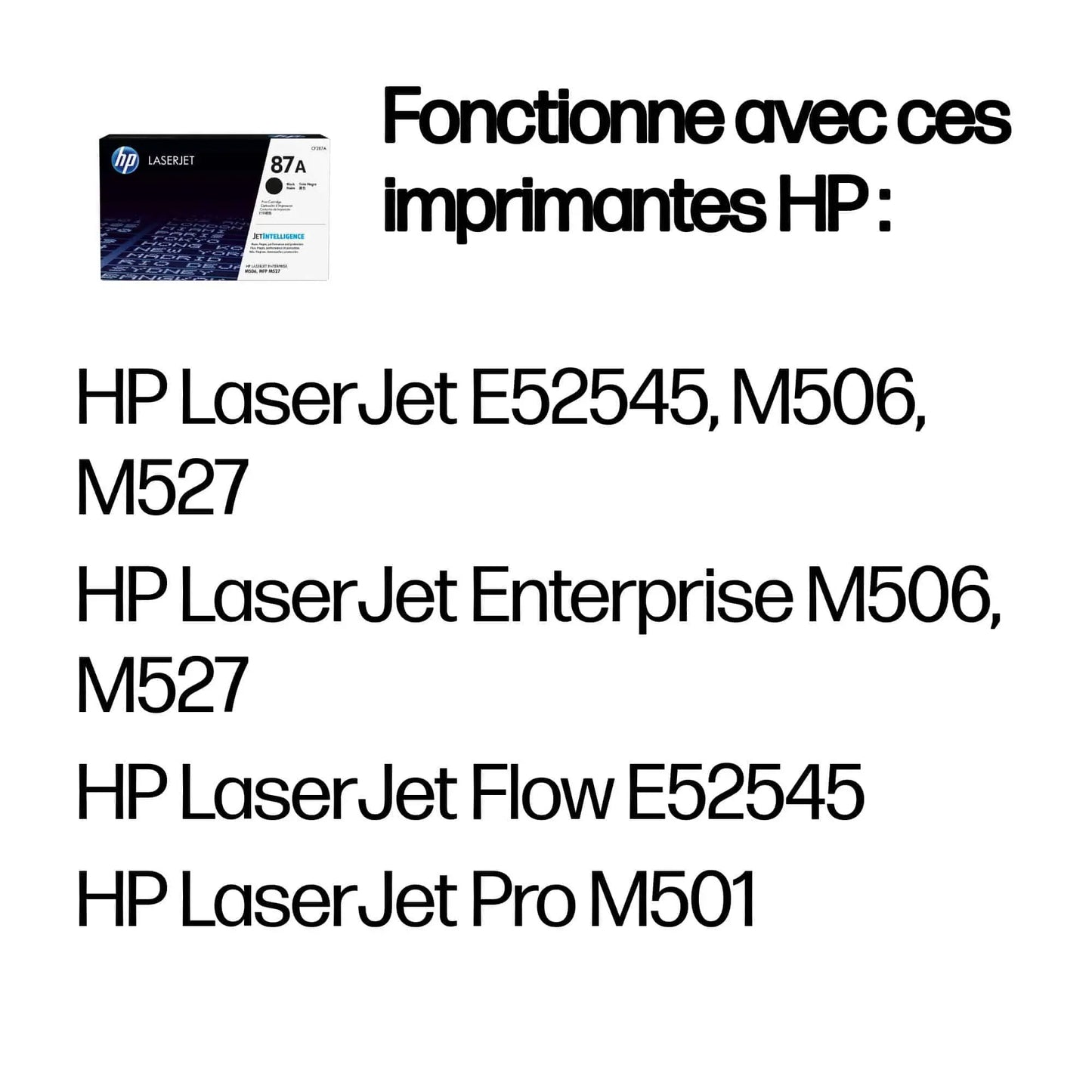 HP 87A Noir – Toner HP LaserJet d’origine (CF287A) Connecto.ma