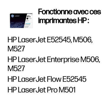 HP 87A Noir – Toner HP LaserJet d’origine (CF287A) Connecto.ma