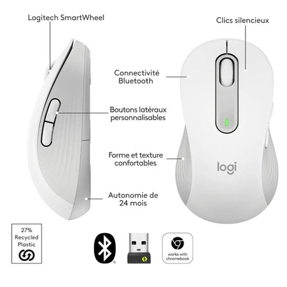 LOGITECH Souris sans fil Signature M650 – Blanc (910-006255) Logitech