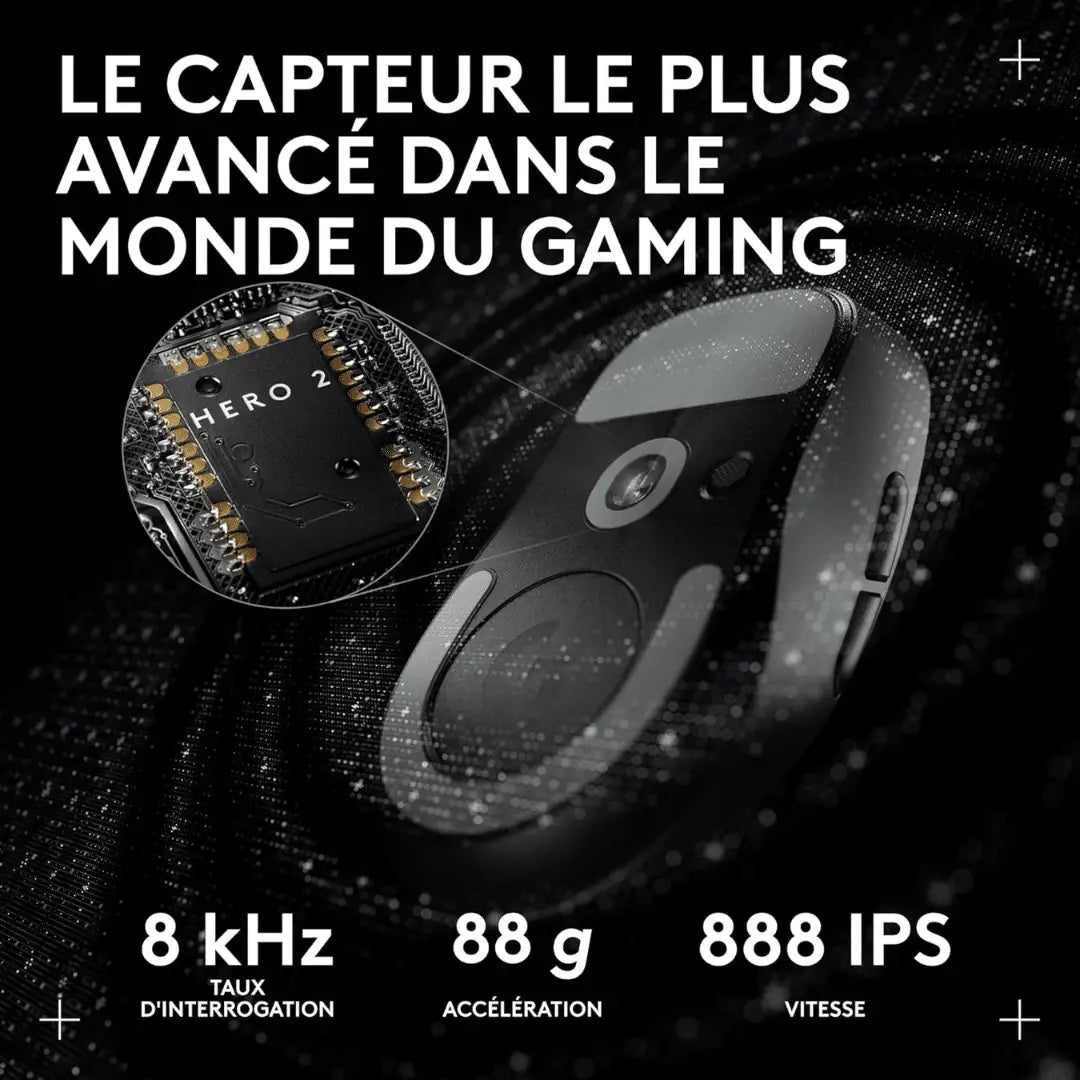 Logitech G PRO X SUPERLIGHT 2c Wireless Gaming Mouse — vue 7 — Connecto.ma