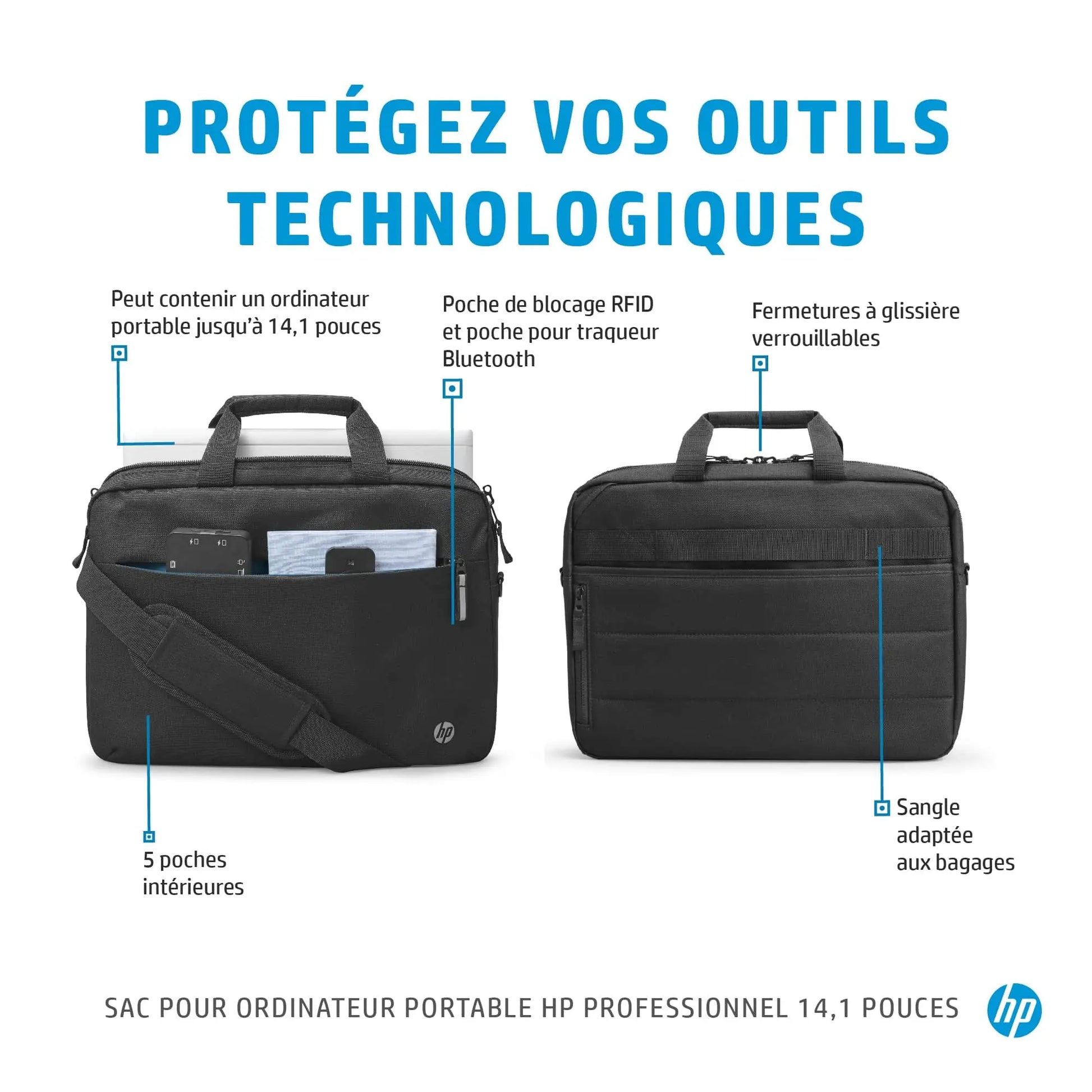 Sacoche Professionel HP 14.1  » pour ordinateur portable – Noir (500S8AA) Hewlett Packard