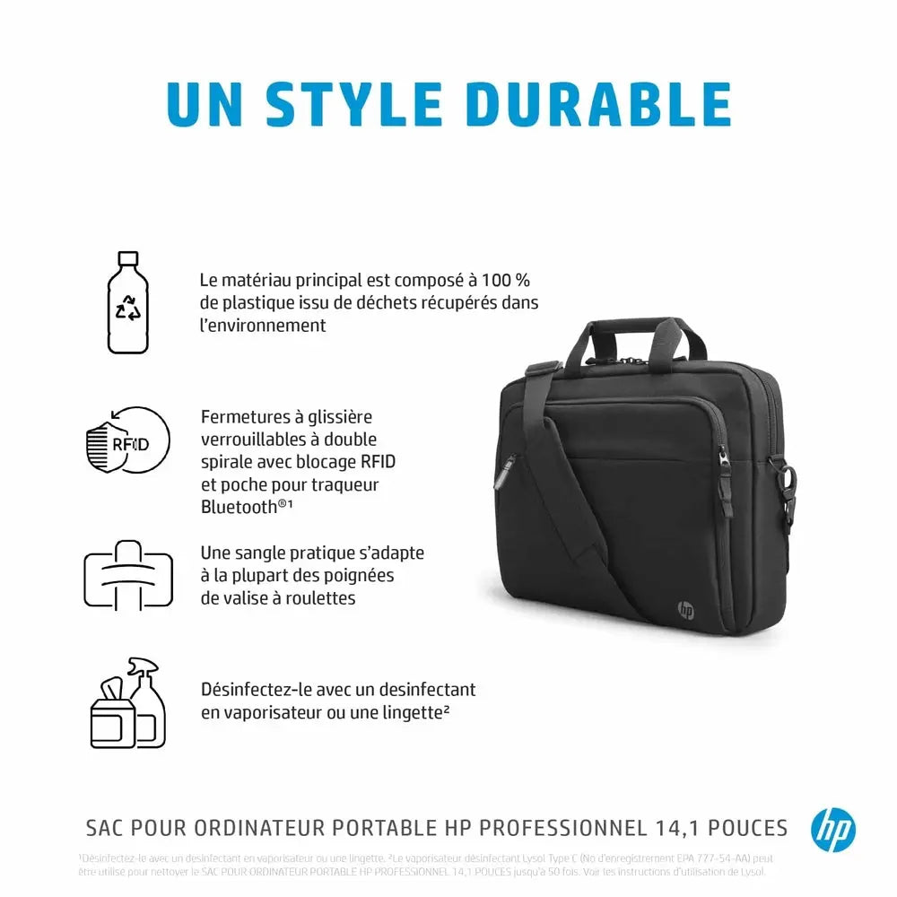 Sacoche Professionel HP 14.1 » pour ordinateur portable – Noir — vue 5 — Connecto.ma