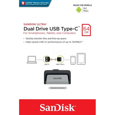 Clé USB Sandisk SDDDC2-064G-G46 CLE USB ULTRA DRIVE USB TYPE C TM 64Go — Connecto.ma