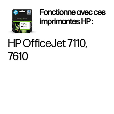 HP 932XL Noir – Cartouche d’encre grande capacité HP d’origine (CN053AE) Connecto.ma