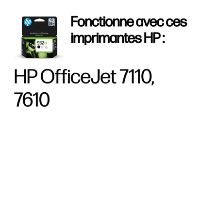 HP 932XL Noir – Cartouche d’encre grande capacité HP d’origine (CN053AE) Connecto.ma