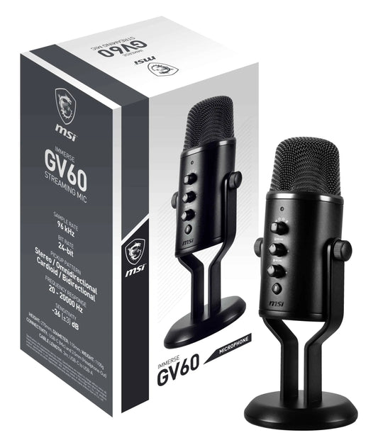 Microphone USB MSI Immerse GV60 – Noir (MSI_OS3-XXXX031-000) MSI