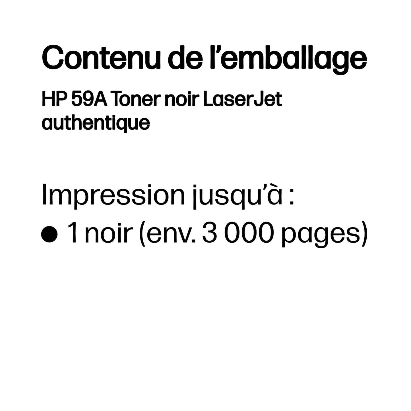 TONER HP 59A LASERJET – Noir (CF259A) Hewlett Packard
