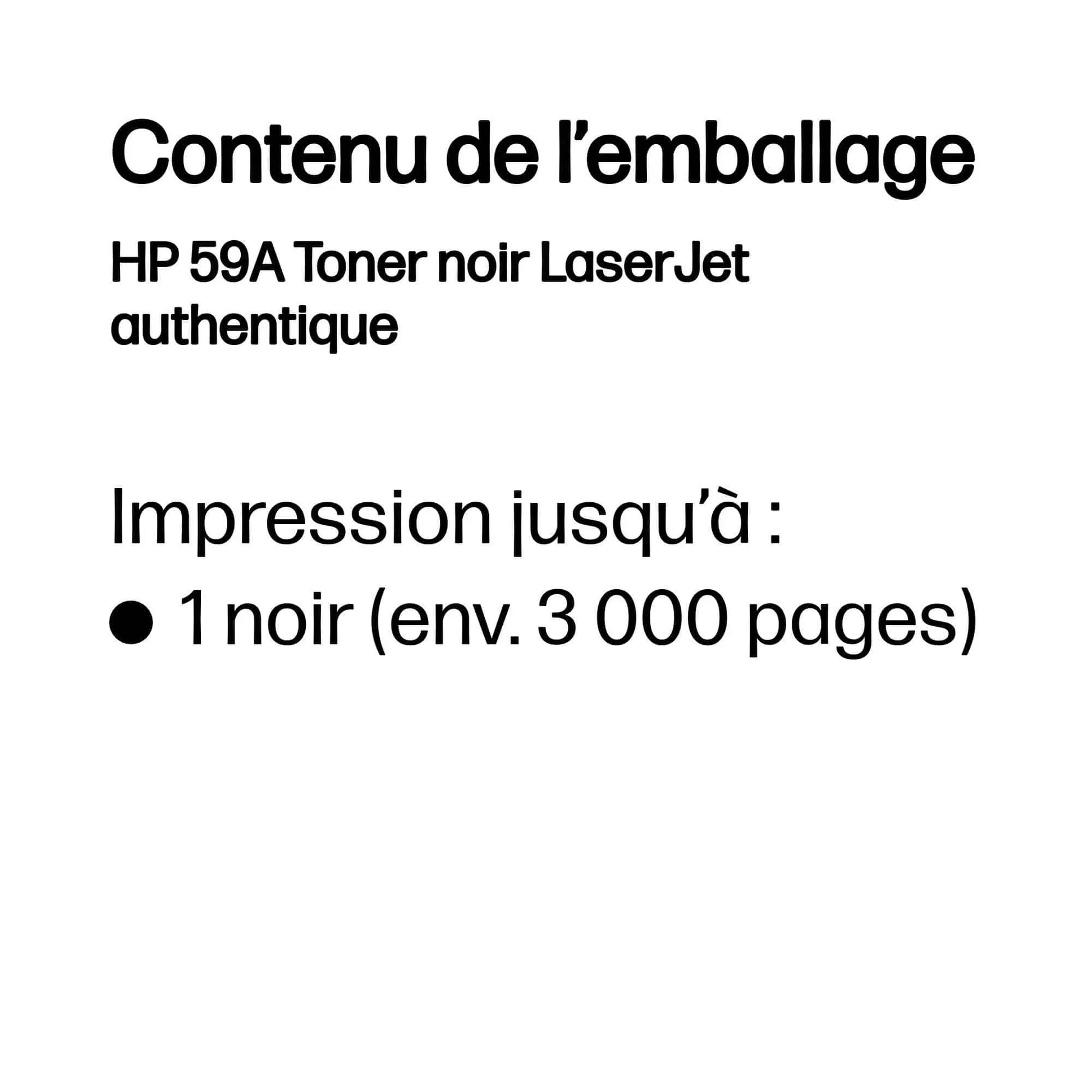 TONER HP 59A LASERJET – Noir (CF259A) Hewlett Packard
