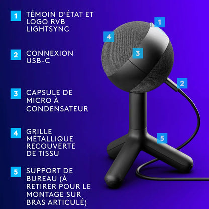 Logitech G Yeti Orb Microphone de table (988-000551) LogitechMaroc | Connecto.ma