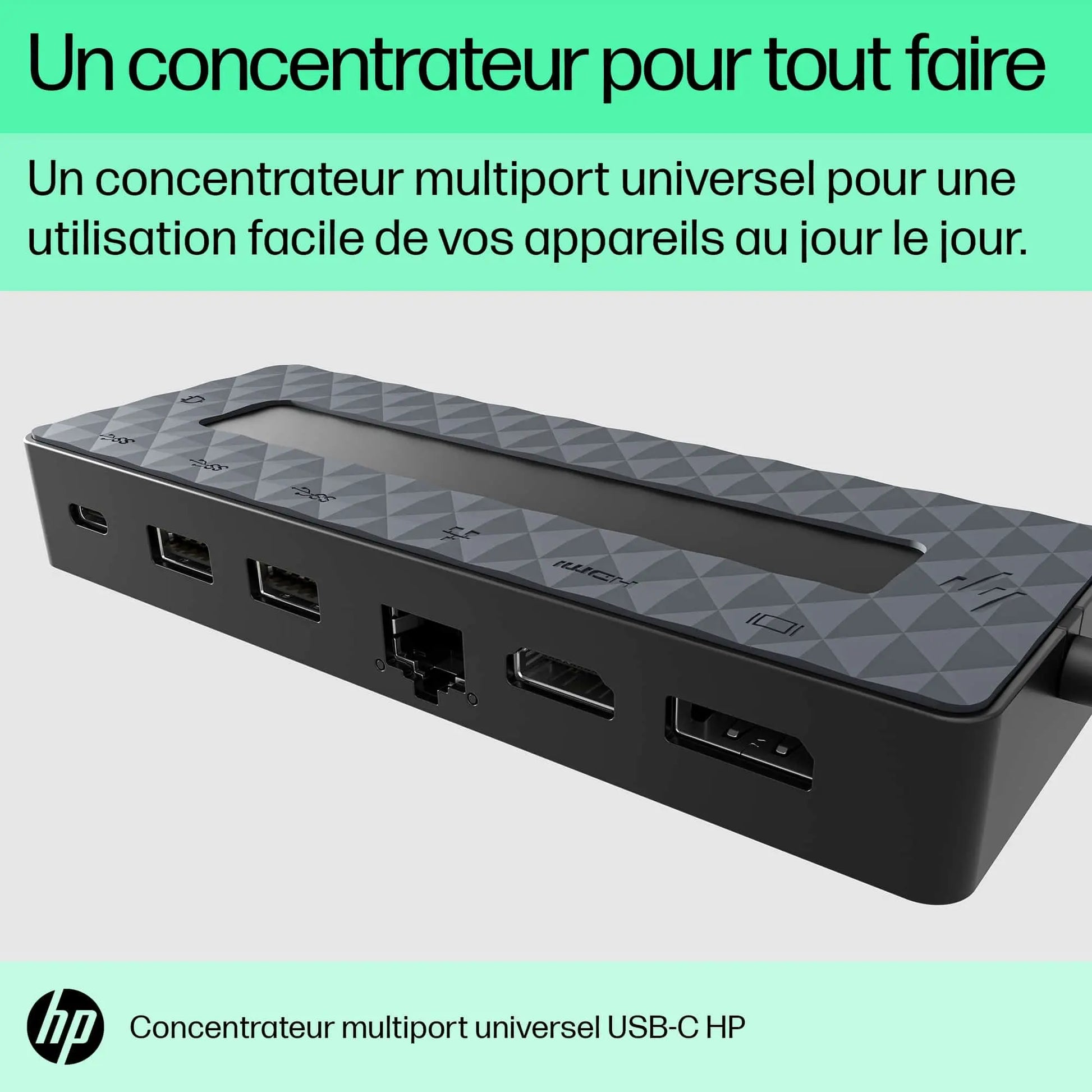 Concentrateur multiport USB-C universel HP (50H98AA) Connecto.ma