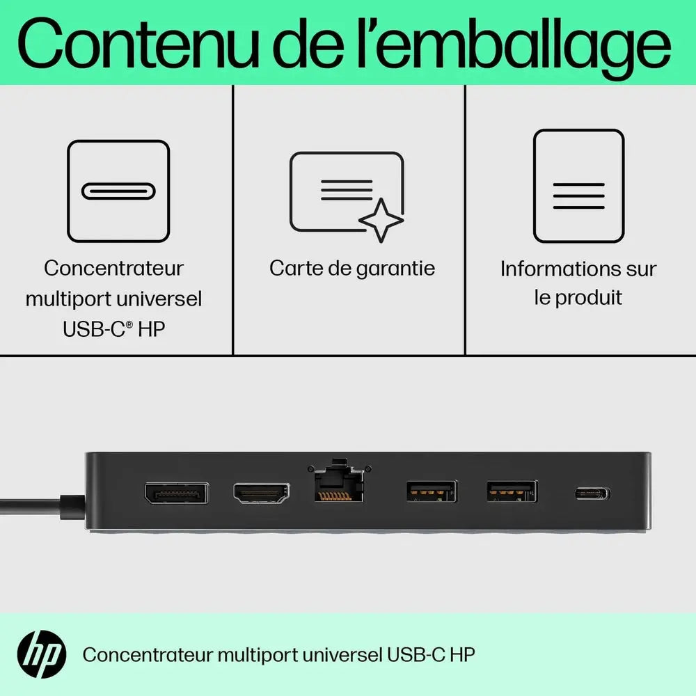 Concentrateur multiport USB-C universel HP — vue 4 — Connecto.ma