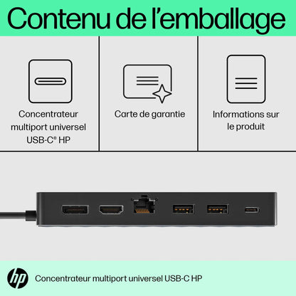 Concentrateur multiport USB-C universel HP (50H98AA) Connecto.ma