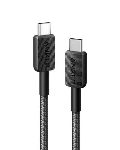 Câble Anker 322 PowerLine USB-C vers USB-C 60W 1,8 m Tressé Noir