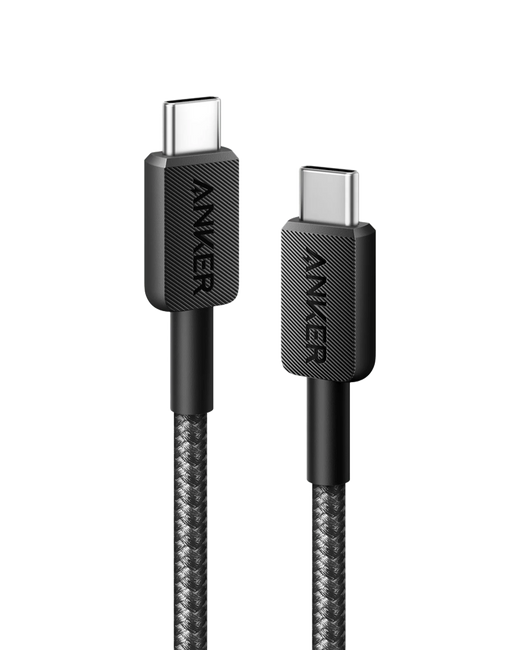 Câble Anker 322 PowerLine USB-C vers USB-C 60W 1,8 m Tressé Noir