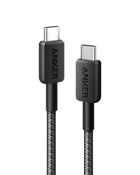 Câble Anker 322 PowerLine USB-C vers USB-C 60W 1,8 m Tressé Noir