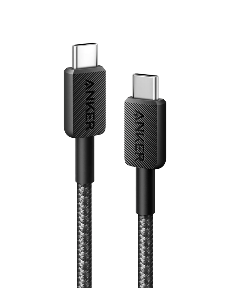 Câble Anker 322 PowerLine USB-C vers USB-C 60W 1,8 m Tressé Noir