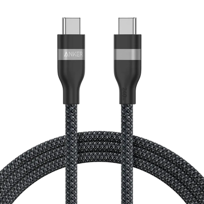 Câble Anker USB-C Tressé Écologique – Charge Rapide & Haute Compatibilité (Noir) — Connecto.ma