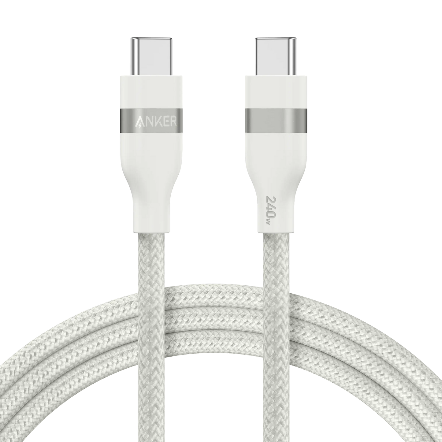 Câble Anker USB-C Tressé Écologique – Charge Rapide & Haute Compatibilité (Blanc) Connecto.ma
