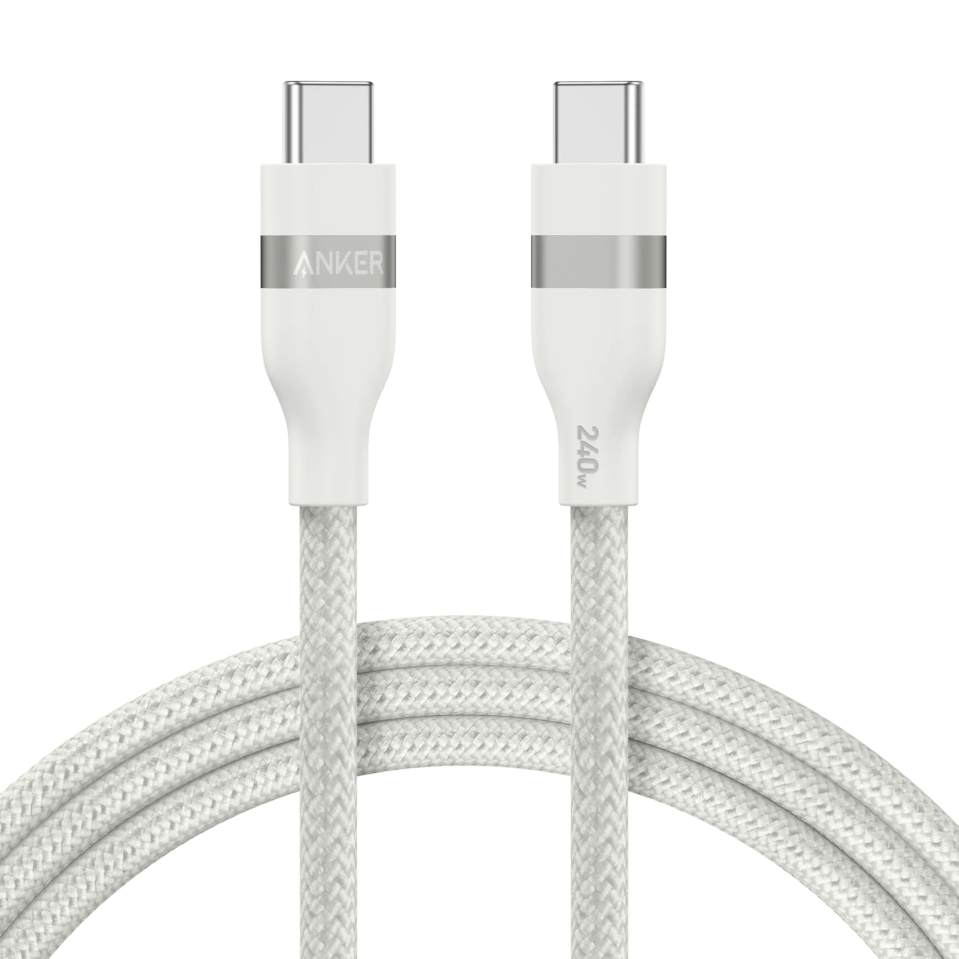 Câble Anker USB-C Tressé Écologique – Charge Rapide & Haute Compatibilité (Blanc) Connecto.ma