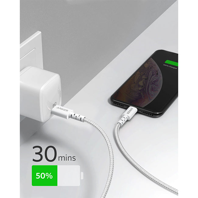 Câble Anker PowerLine Select+ USB-C vers Lightning 1,8 m 29W (Blanc)