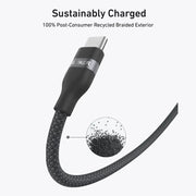 Câble Anker USB-C Tressé Écologique – Charge Rapide & Haute Compatibilité (Noir) — vue 2 — Connecto.ma