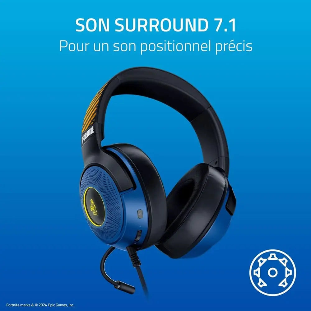 Razer Kraken v3 X – Fortnite Edition Casque Gaming — vue 4 — Connecto.ma