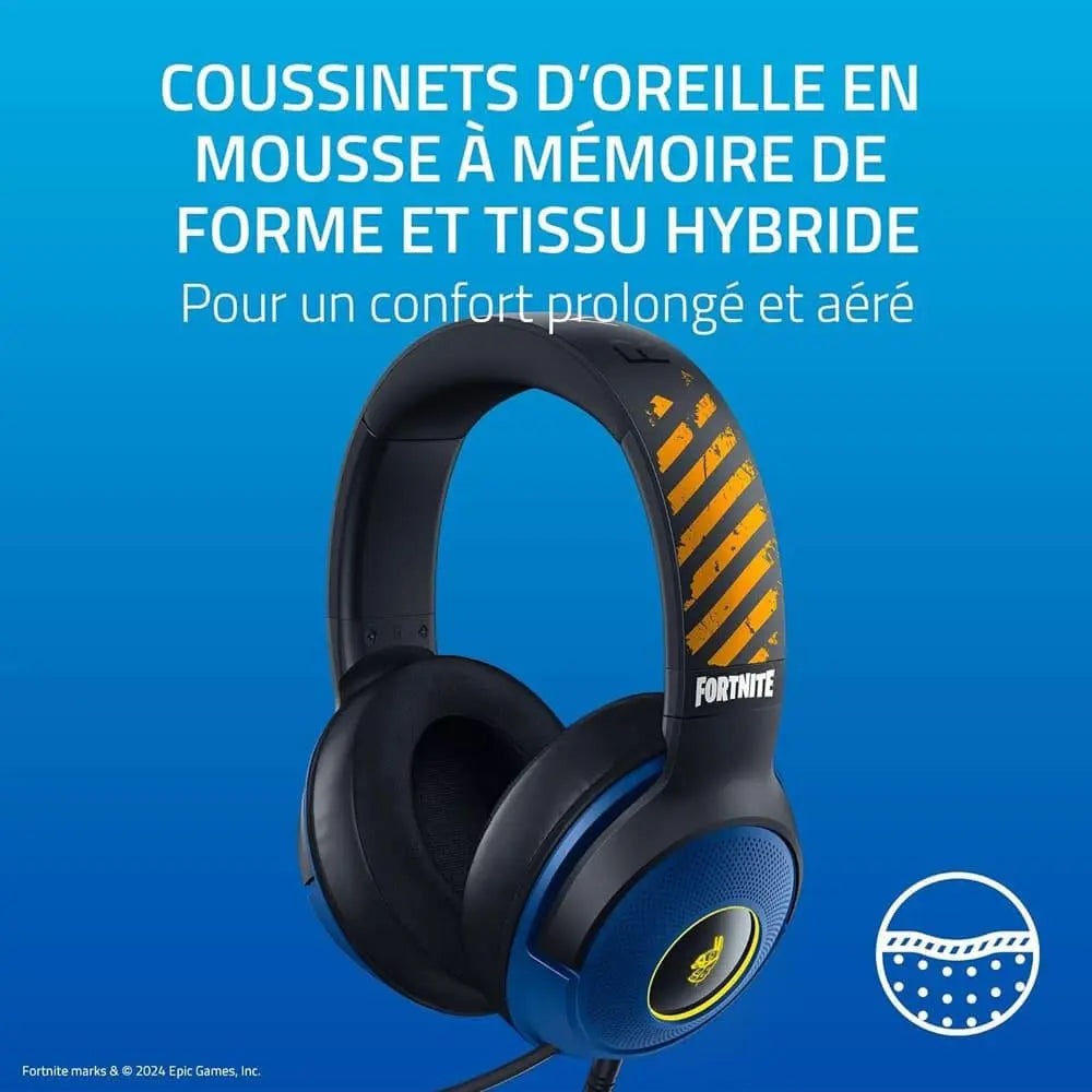 Razer Kraken v3 X – Fortnite Edition Casque Gaming — vue 3 — Connecto.ma