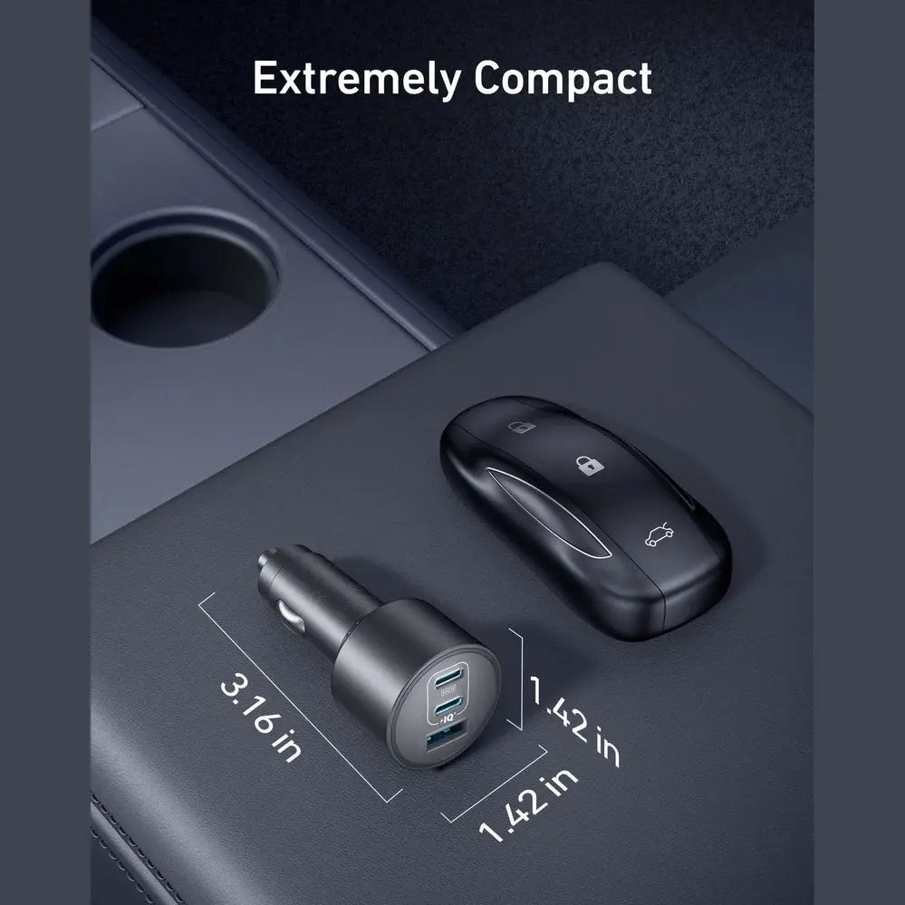 Anker Nano 167,5W – Chargeur Allume-Cigare 3 Ports USB-C & USB-A — vue 3 — Connecto.ma