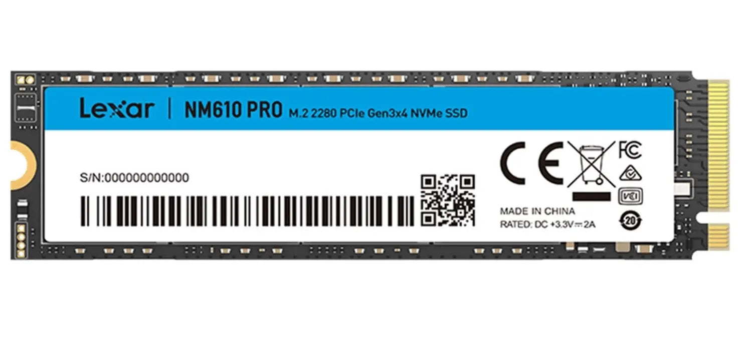 Disque dur interne SSD LEXAR 1TB NM610 PRO M.2 2280 PCIe Gen3x4 NVMe (LNM610P001T-RNNNG) Connecto.ma