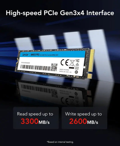 Disque dur interne SSD LEXAR 1TB NM610 PRO M.2 2280 PCIe Gen3x4 NVMe (LNM610P001T-RNNNG) Connecto.ma