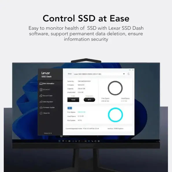 Disque dur interne SSD LEXAR 1TB NM610 PRO M.2 2280 PCIe Gen3x4 NVMe — vue 7 — Connecto.ma