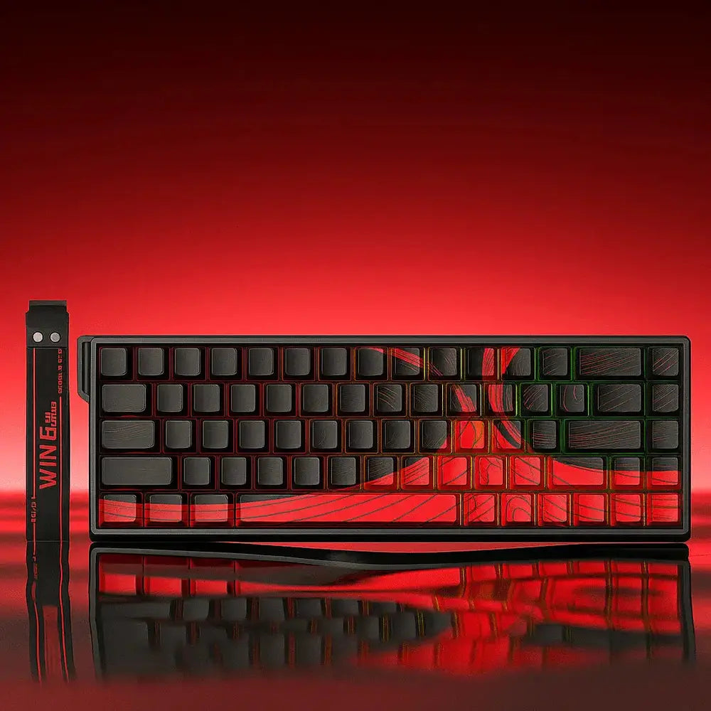 AULA WIN 68 HE MAX–8000 Hz & Switchs Magnétiques (Rouge Noir) — vue 3 — Connecto.ma