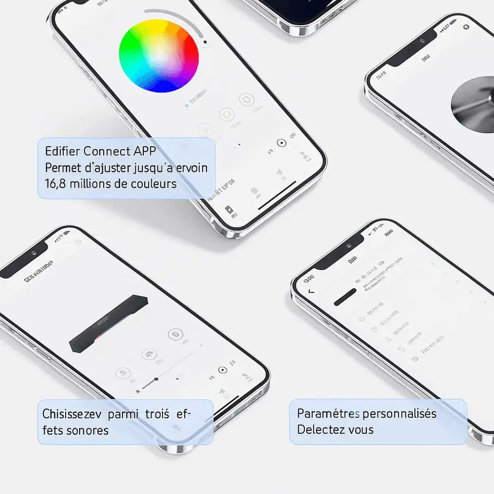 Enceintes Bluetooth Edifier M25 RGB – Son Stéréo HD — vue 2 — Connecto.ma