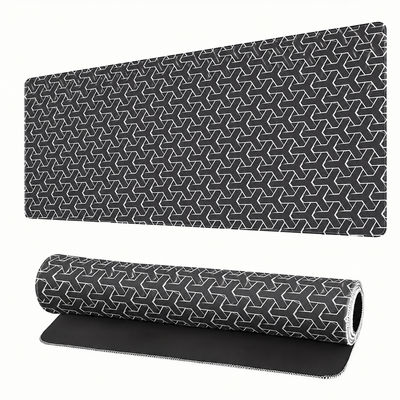 Tapis de Souris XXXL 100×50 cm (Noir)  Motif Géométrique – Grand Tapis de Bureau Gaming Antidérapant