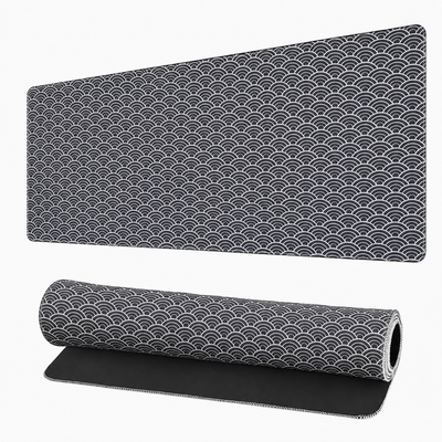 Tapis de Souris XXXL 100×50 cm (Noir) Motif Vagues Japonaises – Grand Tapis Gaming Antidérapant