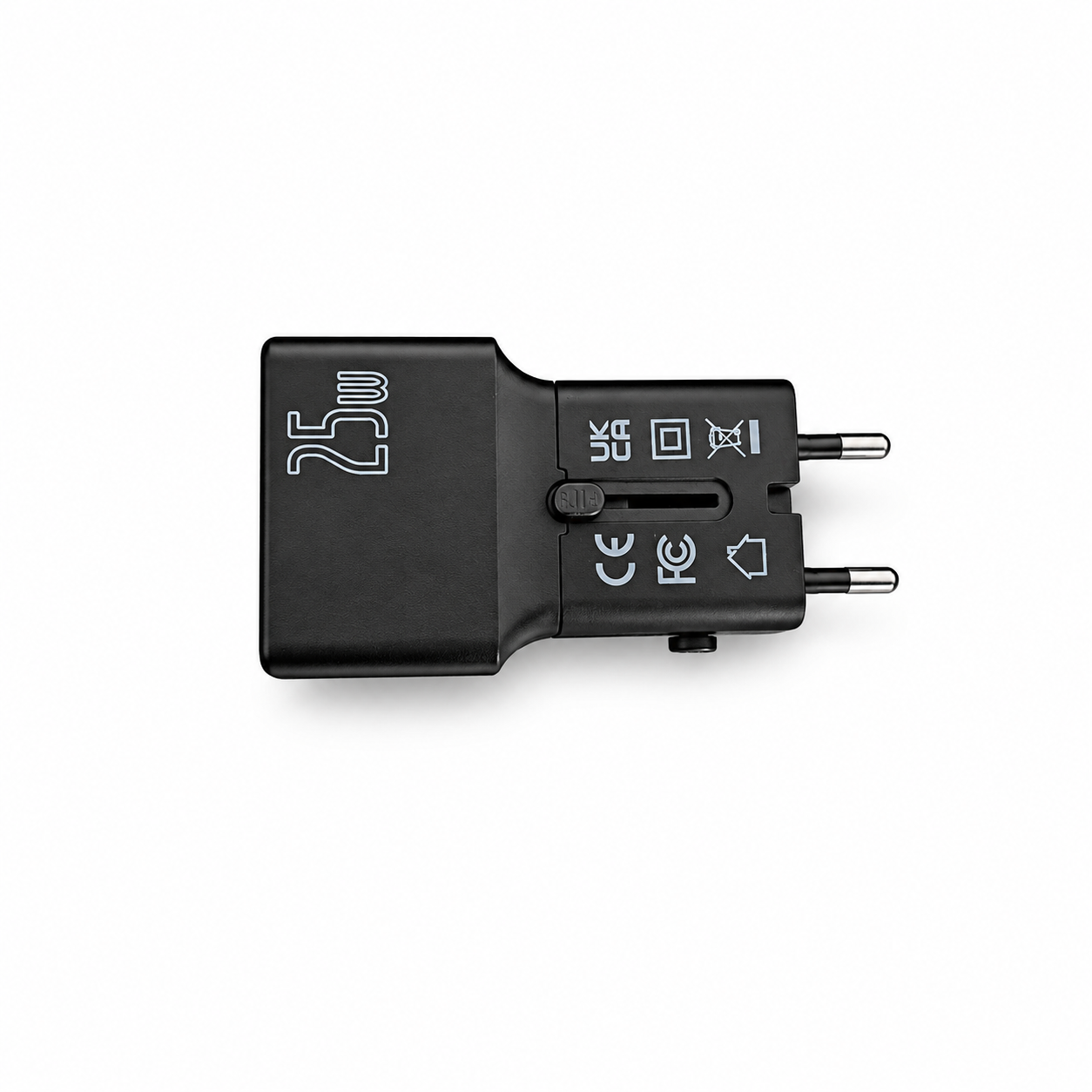 Adaptateur de Voyage SANTA BARBARA 25W (Noir) – Travel Adapter PD PPS QC avec USB-C & USB-A