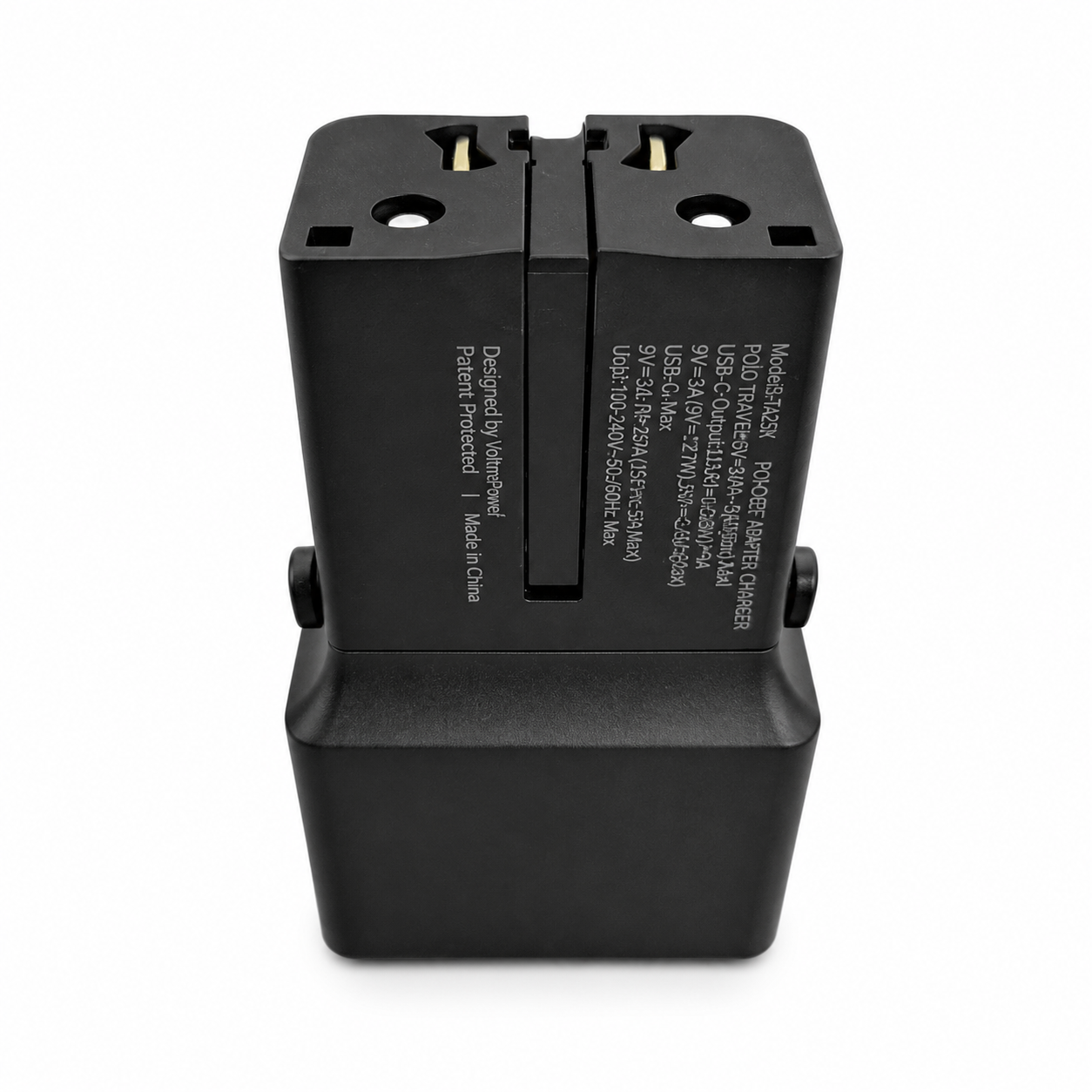 Adaptateur de Voyage SANTA BARBARA 25W (Noir) – Travel Adapter PD PPS QC avec USB-C & USB-A