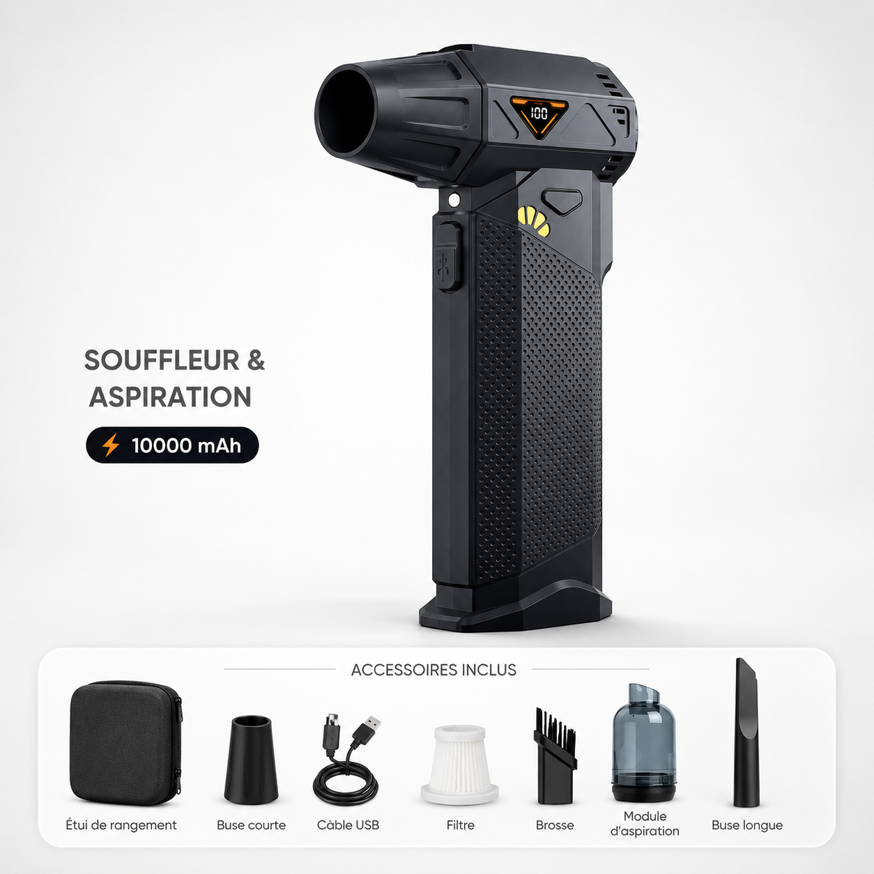 Souffleur d'Air Turbo BLFS-X8 580000 RPM Type-C — vue principale — Connecto.ma