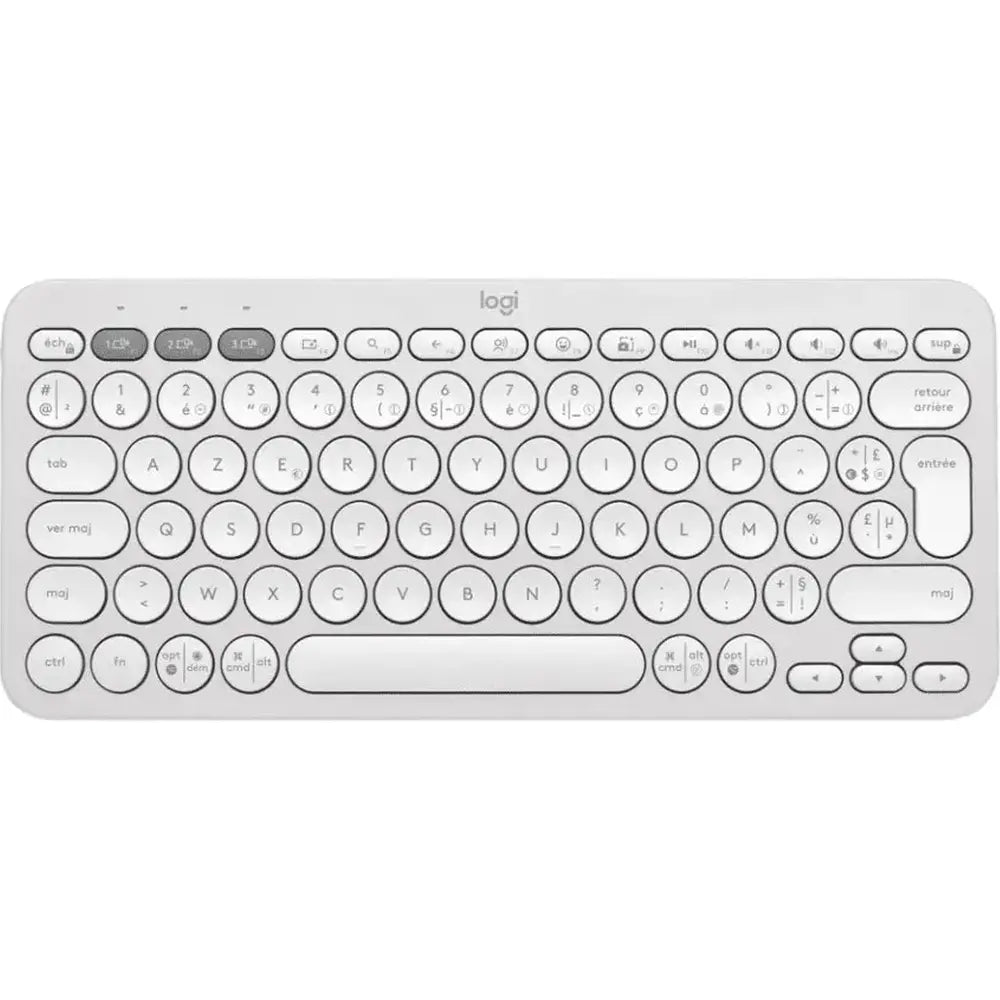 Clavier sans fil Bluetooth Logitech Pebble Keys 2 K380s Mini–Blanc — Connecto.ma