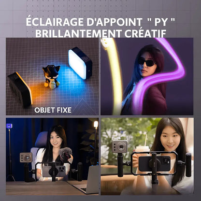 SmallRig Vibe P108 Pro – Mini Lumière Vidéo LED RGBWW 5W | Écran LCD & Effets Spéciaux Connecto.ma