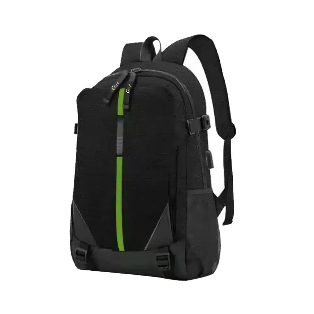 Sac à dos Goui Line 20 litres G-BAG20L-2K noir avec liseré vert - vue de face