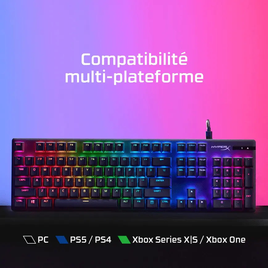 Clavier avec fil Gamer HyperX Alloy Origins PBT – Mécanique — vue 4 — Connecto.ma