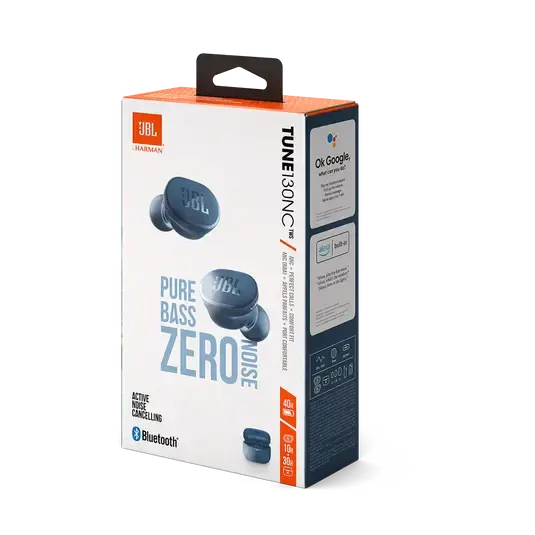 JBL Tune 130NC TWS – Écouteurs Bluetooth ANC IPX4 (Bleu) — vue 2 — Connecto.ma