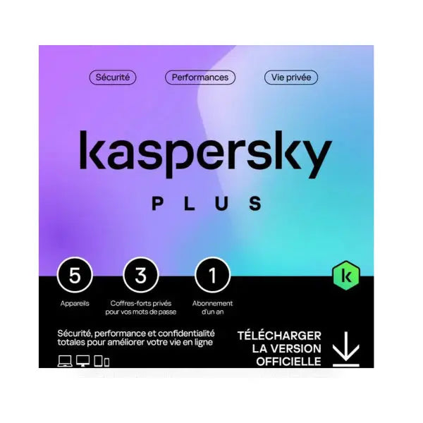 Kaspersky Plus (équivalent à Internet Security) – 5 Postes / 1 an — Connecto.ma