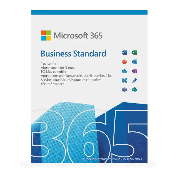 Microsoft 365 Business Standard Français – 1 an – 5 PC ou MAC pour 1 utilisateur (KLQ-00667) MICROSOFT