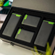 Pack 4 Power Banks GOUI KIGO - coffret d'emballage avec les 4 batteries rangées