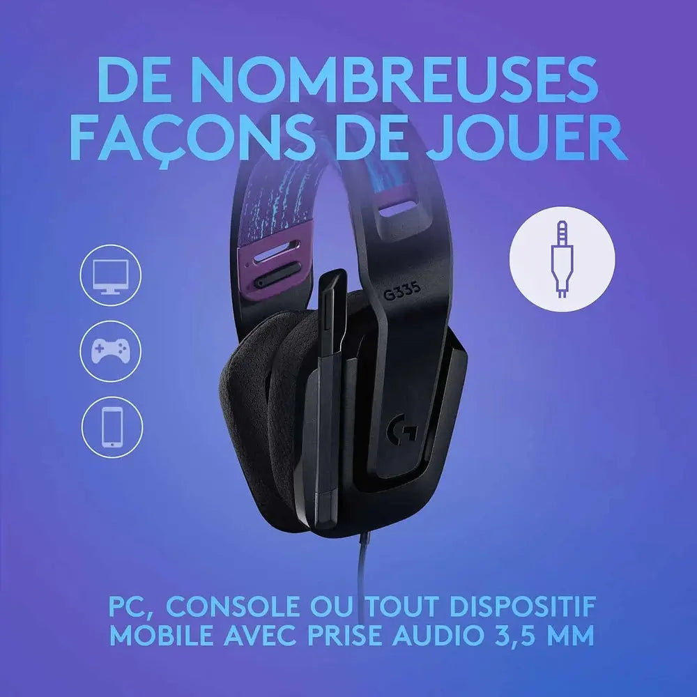 Logitech G335 – Casque Avec Fil Gamer Noir — vue 4 — Connecto.ma