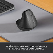 Souris sans fil ergonomique Logitech Lift – Graphite — vue 2 — Connecto.ma