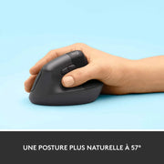 Souris sans fil ergonomique Logitech Lift – Graphite — vue 3 — Connecto.ma