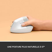Souris sans fil ergonomique Logitech Lift – Blanc — vue 4 — Connecto.ma